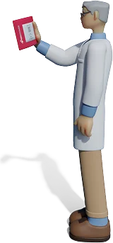 Pharmacist holding a prepared prescription